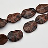 Wave Oval Natural Mahogany Obsidian Beads Strands G-N0153-04-1