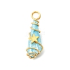 2Pcs Electroplated Natural Quartz Crystal Dyed Copper Wire Wrapped Pendants PALLOY-JF03166-01-3