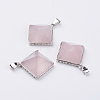 Natural Rose Quartz Pendants G-E442-02T-1