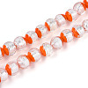 Luminous Handmade Lampwork Silver Foil Beads Strand FOIL-N029-03D-1