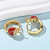 Brass Micro Pave Clear Cubic Zirconia Hoop Earrings LS-EJEW-D328-07G-2