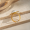 304 Stainless Steel Cuff Open Rings for Women DM4444-4