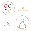 FIBLOOM 4 Pairs 4 Colors Glass Seed Beaded Teardrop Dangle Earrings EJEW-FI0001-98-3