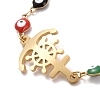 Vacuum Plating 304 Stainless Steel Link Bracelet with Colorful Enamel Evil Eye Chains for Women BJEW-B062-01G-3