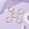 Electroplated Glass Beads Stretch Rings RJEW-JR00598-4