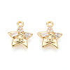 Brass Micro Pave Cubic Zirconia Charms KK-N263-143A-G-1