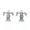 Synthetic Turquoise & Alloy Pendants PALLOY-H146-01AS-T-1