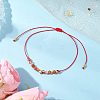 Natural Round Carnelian Beads Braided Bead Bracelets for Women BJEW-JB11655-08-1