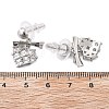 Brass Clear Cubic Zirconia Stud Earrings EJEW-D301-06P-04-5