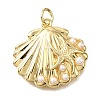 Brass ABS Plastic Pearl Pendants X-KK-V011-59G-1