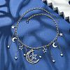 Star & Crescent Moon Alloy Pendant Necklaces NJEW-TA00119-2