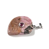Natural Rhodonite Carved Pendants G-P599-04P-09-2