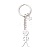 2Pcs 304 Stainless Steel  Keychains KEYC-JKC01163-4