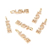 Brass Micro Pave Clear Cubic Zirconia Pendants ZIRC-Z019-35G-NR-1