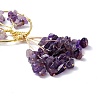 Wire Wrapped Chips Natural Amethyst Big Pendant Decorations HJEW-H057-03E-5