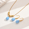 Real 18K Gold Plated Fashionable Imitation Pearls Teardrop Necklace & Earrings Set BR9717-1