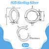 4Pcs 925 Sterling Silver Twister Clasps STER-PH0004-33-2