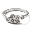 Brass Micro Pave Clear Cubic Zirconia Cuff Rings for Women RJEW-G296-04P-2