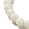 White Jade Bodhi Root Round Beaded Stretch Bracelet BJEW-B080-16-3