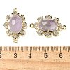 Natural Amethyst Faceted Oval Connector Charms G-G181-06G-04-3