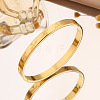 Engraved 304 Stainless Steel Hinged Bangles for Women BJEW-K307-01G-1