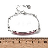Heart Bar 304 Stainless Steel & Rhinestone Link Bracelets BJEW-A167-01P-02-3