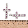 Brass Micro Pave Cubic Zirconia Pendants CU-CBADC6C-12P-06-3
