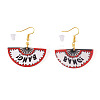 1 Pairs Acrylic Fan Dangle Earrings EJEW-TADJ0001-01-1