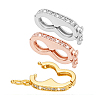 3Pcs 3 Colors Brass Micro Pave Clear Cubic Zirconia Twister Clasps KK-PH0014-47-6