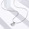 304 Stainless Steel Rectangle Pendant Snake Chain Necklaces for Women Men EJEW-Z044-02P-5