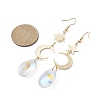 Moon & Star & Sun Brass Asymmetrical Earrings EJEW-JE05458-4