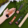 4Pcs 2 Colors Imitation Leather & Iron Bell Keychains AJEW-CL0002-41-3