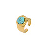 Round Synthetic Turquoise Ring XF4189-1-2