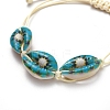 Printed Cowrie Shell Beads Braided Beads Bracelets BJEW-JB05053-06-3