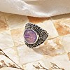 Natural Amethyst Adjustable Rings RJEW-I108-03AS-09-2