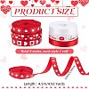 6Rolls 6 Colors Valentine's Day Polyester Printed Grosgrain Ribbon OCOR-PH0004-23-2
