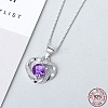 Anti-Tarnish Rhodium Plated 925 Sterling Silver Pendants ZIRC-BB50406-C-1