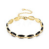 Brass Micro Pave Cubic Zirconia Link Chain Bracelet for Women BJEW-T020-05G-04-1