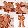 CHGCRAFT 2Pcs Tartan Pattern Polyester Bowknot Display Decoration DIY-CA0004-32-3