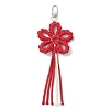 Flower Cotton Threads Pendants Decorations HJEW-TA00399-04-2
