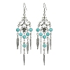 Synthetic Turquoise Beaded Chandelier Earrings EJEW-JE05371-02-1