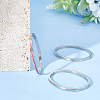 Unicraftale 3Pcs Egg Shaped 201 Stainless Steel Grooved Hinged Bangles STAS-UN0048-67-2