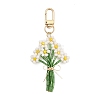 Flower Glass Seed Beads Pendant Decoration HJEW-TA00310-1