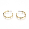 Semicircular Brass Stud Earrings EJEW-E196-08G-2