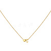 Simple Style Adjustable 316L Surgical Stainless Steel Heart and Initial Pendant Necklaces for Women WG95AEF-03-2