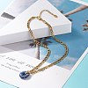 Natural Lapis Lazuli Donut Pendant Necklace NJEW-JN03815-04-2