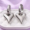 Heart Brass Hoop Earrings EJEW-D322-12P-01-1