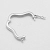 Anti-Tarnish Rhodium Plated 925 Sterling Silver Twister Clasps STER-E056-025P-2