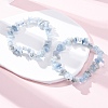 Natural Aquamarine Chip Beaded Stretch Bracelets for Women Men X-BJEW-K277-01-3