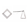Rhodium Plated 925 Sterling Silver Stud Earring Findings STER-F048-28P-2